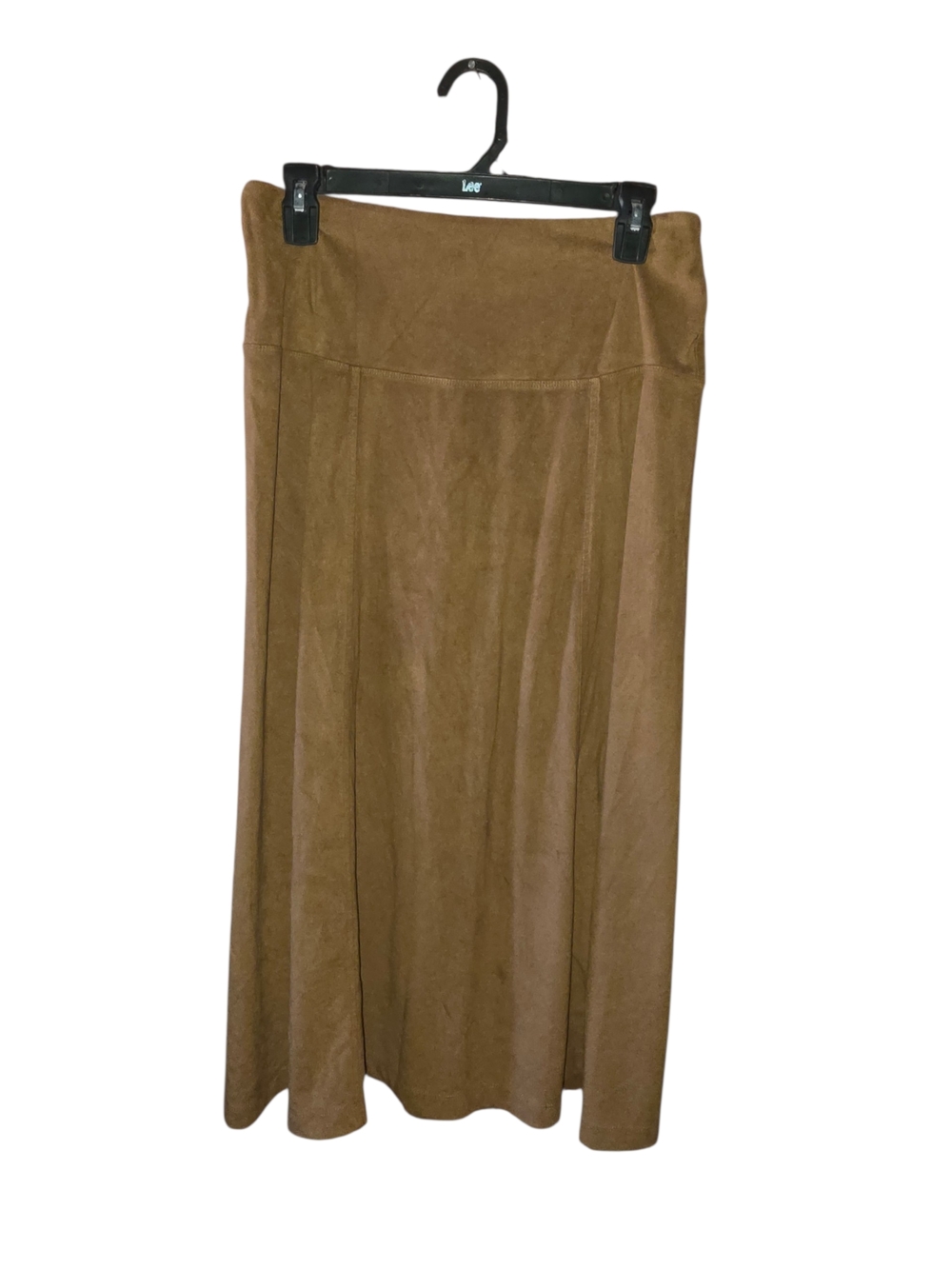 4/6/54. North Style Brown Suede-Look A-Line Midi Skirt